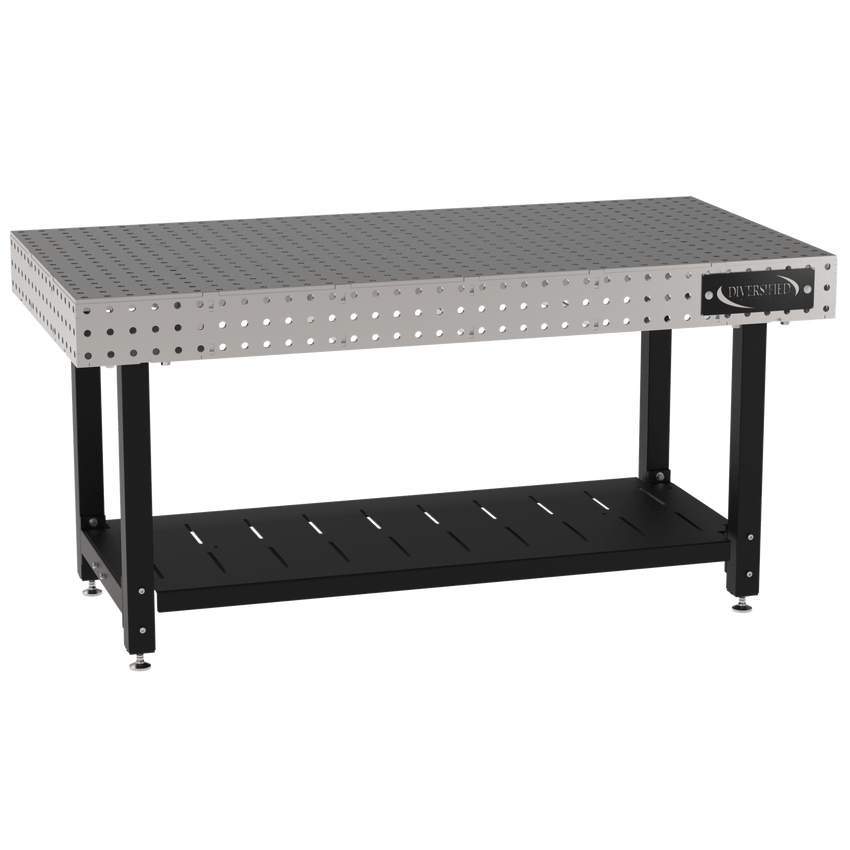 Diversified Woodcrafts Welding Table, Fixed Height, 36"H x 72"L x 36"D, 1 Shelf, Self - Leveling Feet (DIV - DMW7236S) - SchoolOutlet