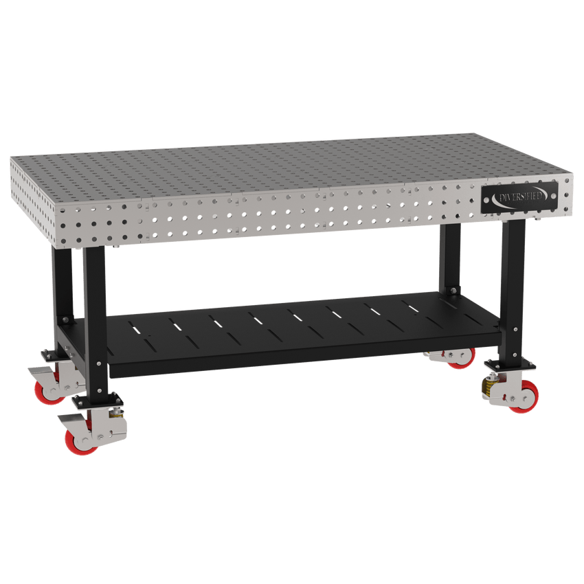 Diversified Woodcrafts Welding Table, Fixed Height, 36"H x 72"L x 36"D, 1 Shelf, Casters (DIV - DMW7236SC) - SchoolOutlet