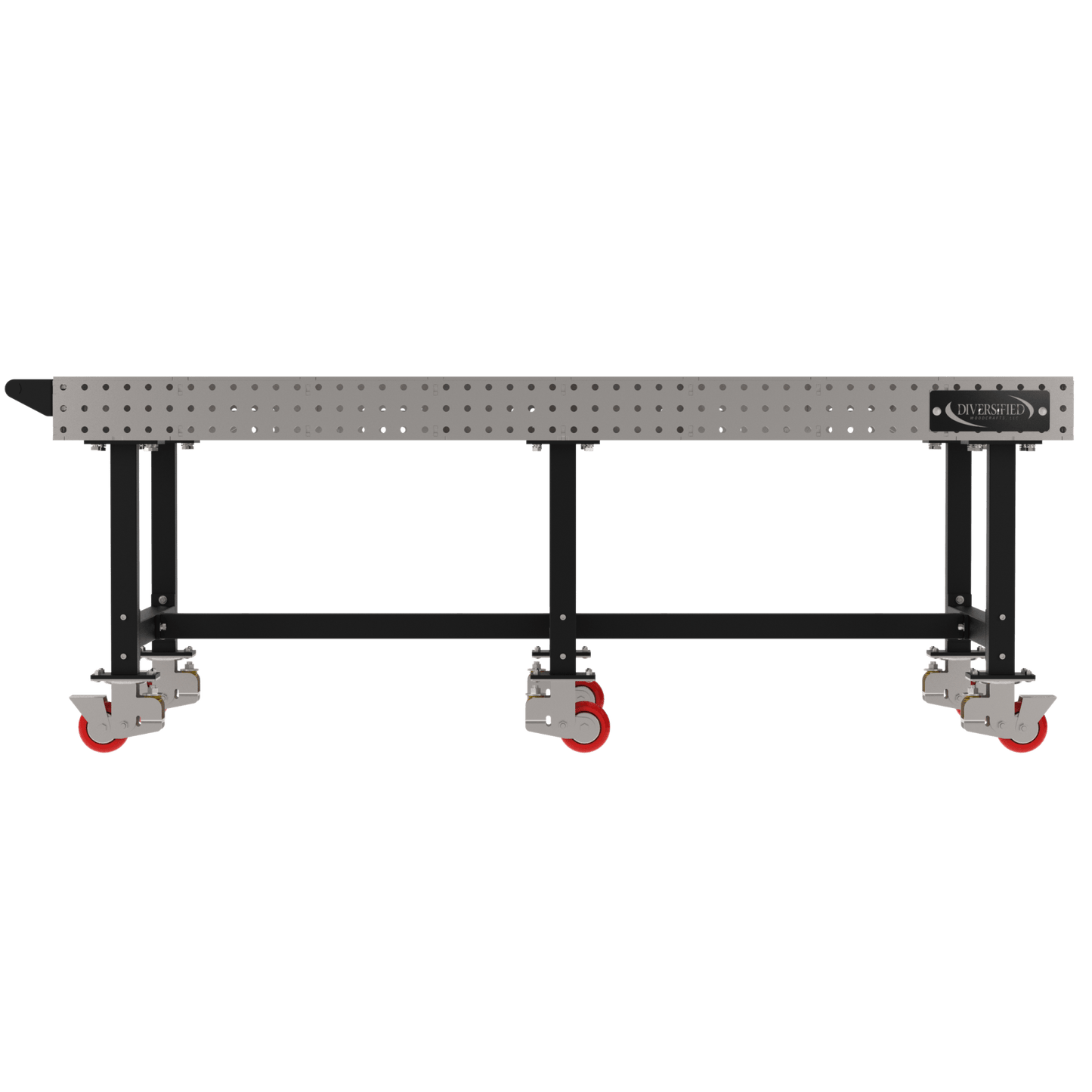 Diversified Woodcrafts Welding Table, Fixed Height, 36"H x 96"L x 48"D, Handle, Casters (DIV - DMW9648HC) - SchoolOutlet
