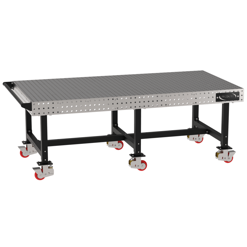 Diversified Woodcrafts Welding Table, Fixed Height, 36"H x 96"L x 48"D, Handle, Casters (DIV - DMW9648HC) - SchoolOutlet