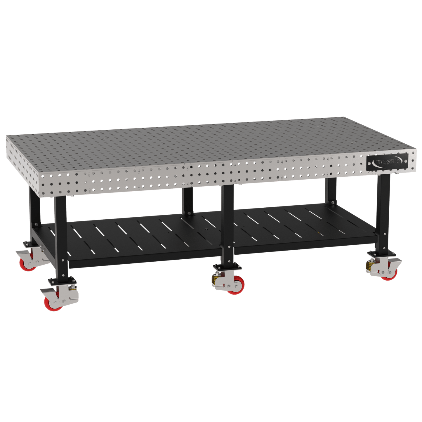 Diversified Woodcrafts Welding Table, Fixed Height, 36"H x 96"L x 48"D, Shelf, Casters (DIV - DMW9648SC) - SchoolOutlet