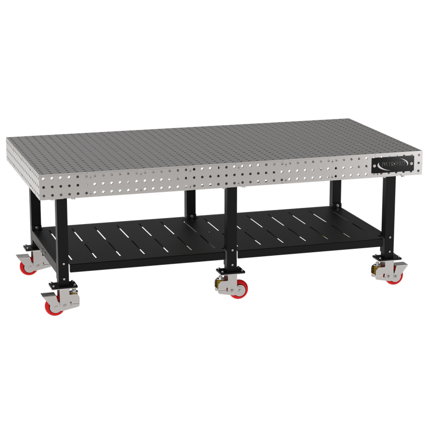 Diversified Woodcrafts Welding Table, Fixed Height, 36"H x 96"L x 48"D, Shelf, Casters (DIV - DMW9648SC) - SchoolOutlet