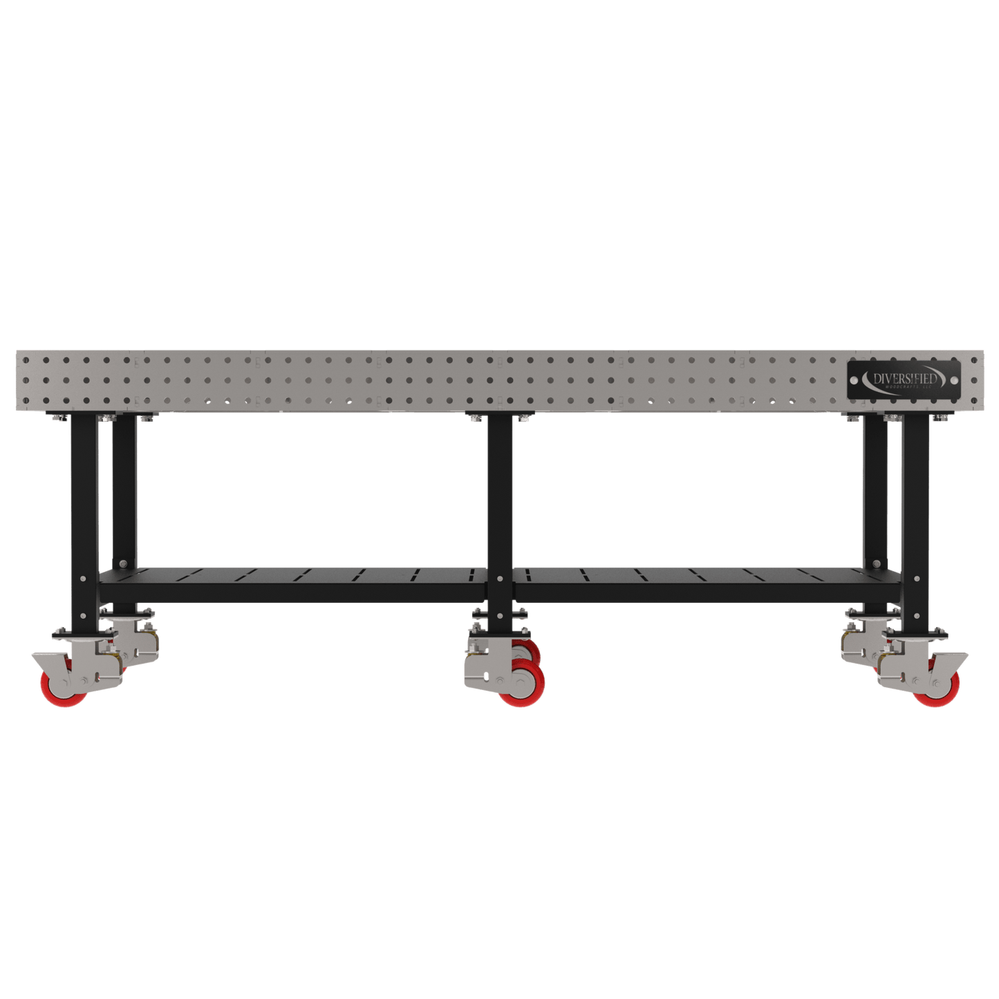Diversified Woodcrafts Welding Table, Fixed Height, 36"H x 96"L x 48"D, Shelf, Casters (DIV - DMW9648SC) - SchoolOutlet