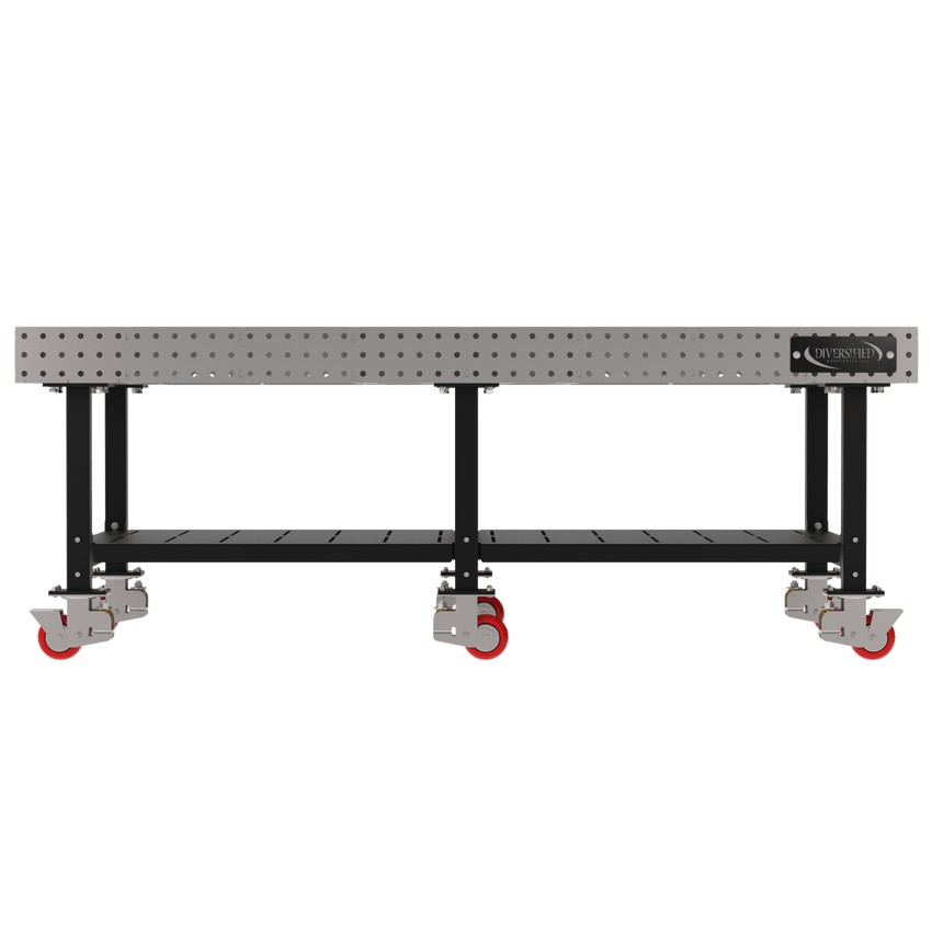Diversified Woodcrafts Welding Table, Fixed Height, 36"H x 96"L x 48"D, Shelf, Casters (DIV - DMW9648SC) - SchoolOutlet