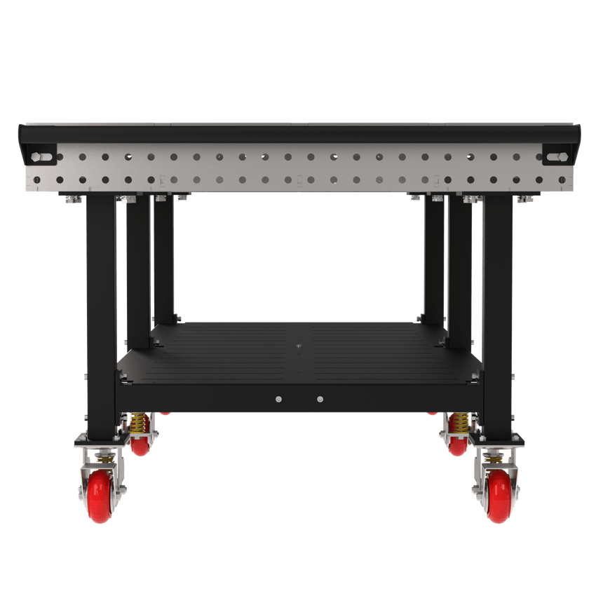 Diversified Woodcrafts Welding Table, Fixed Height, 36"H x 96"L x 48"D, Shelf, Handle, Casters (DIV - DMW9648SHC) - SchoolOutlet