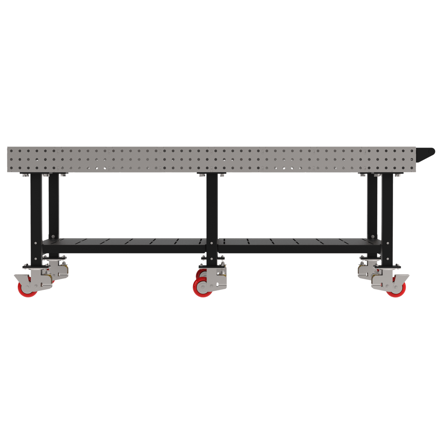 Diversified Woodcrafts Welding Table, Fixed Height, 36"H x 96"L x 48"D, Shelf, Handle, Casters (DIV - DMW9648SHC) - SchoolOutlet
