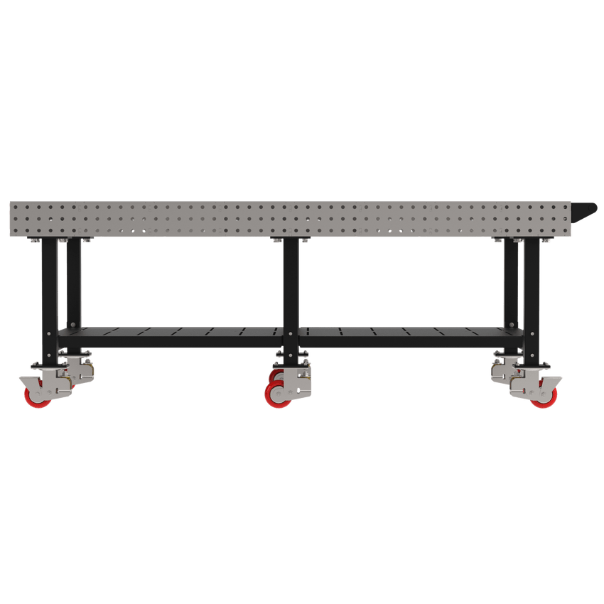 Diversified Woodcrafts Welding Table, Fixed Height, 36"H x 96"L x 48"D, Shelf, Handle, Casters (DIV - DMW9648SHC) - SchoolOutlet