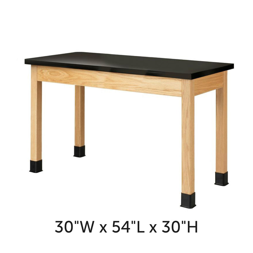 Fuerza School Classroom Science Lab Table 54" W x 30" D Oak Legs Plywood Apron (FZA-SCITBL5430) - SchoolOutlet