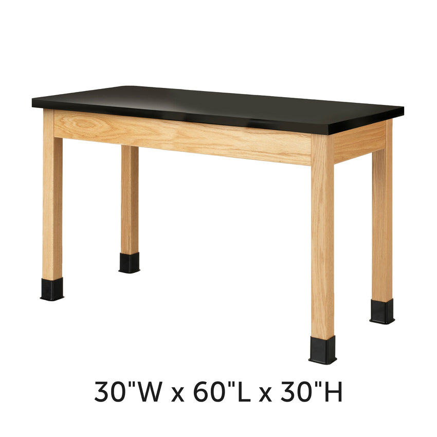Fuerza School Classroom Science Lab Table 60" W x 30" D Oak Legs Plywood Apron (FZA-SCITBL6030) - SchoolOutlet