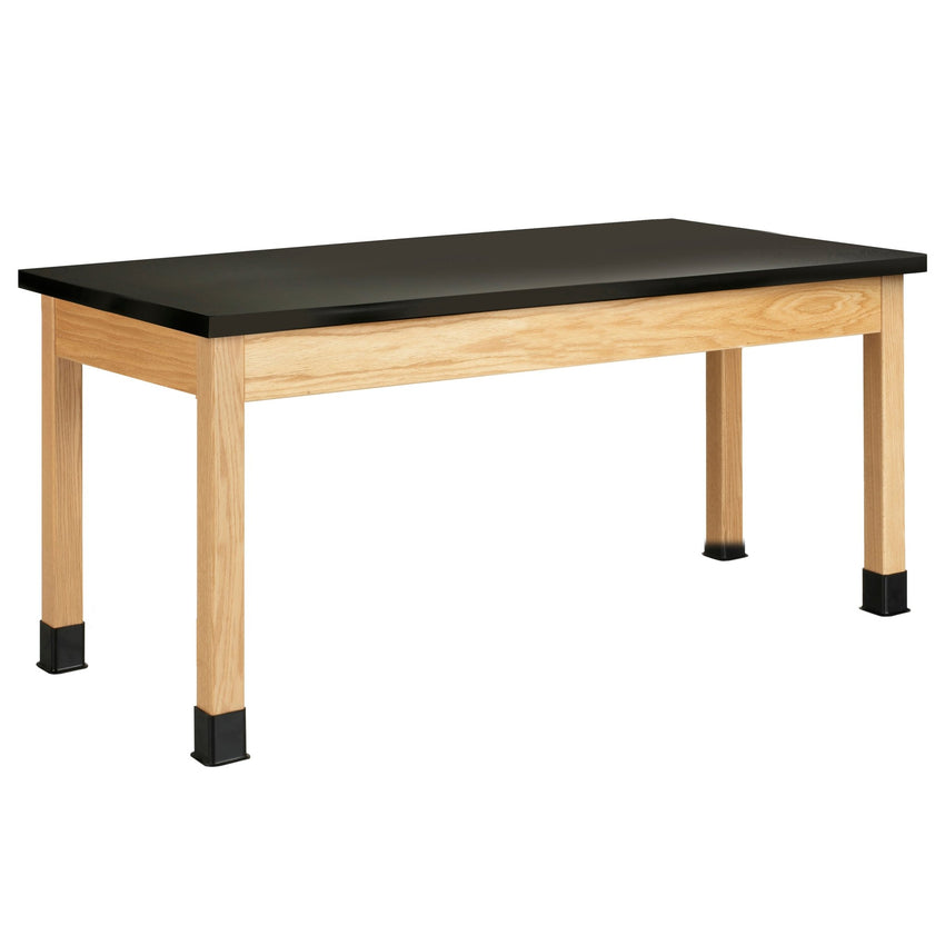 Fuerza School Classroom Science Lab Table 72" W x 30" D Oak Legs Plywood Apron (FZA-SCITBL7230) - SchoolOutlet