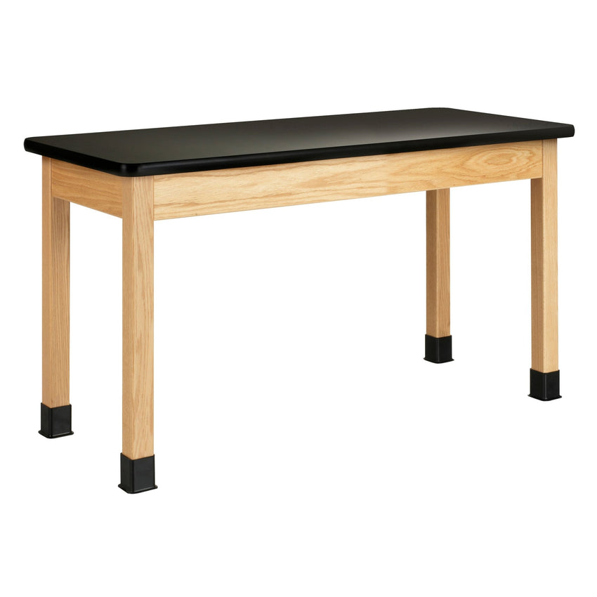 Fuerza School Classroom Science Lab Table 54" W x 24" D Oak Legs Plywood Apron (FZA-SCITBL5424) - SchoolOutlet