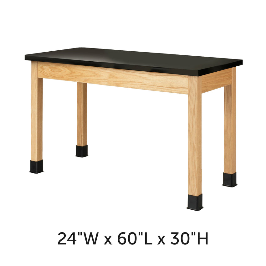 Fuerza School Classroom Science Lab Table 60" W x 24" D Oak Legs Plywood Apron (FZA-SCITBL6024) - SchoolOutlet