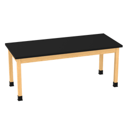 Diversified Woodcrafts Plain Apron Table High-Resistance Solid Wood Laboratory Desk 72"W x 30"L x 30"H (DIV-P7307230-LAB)