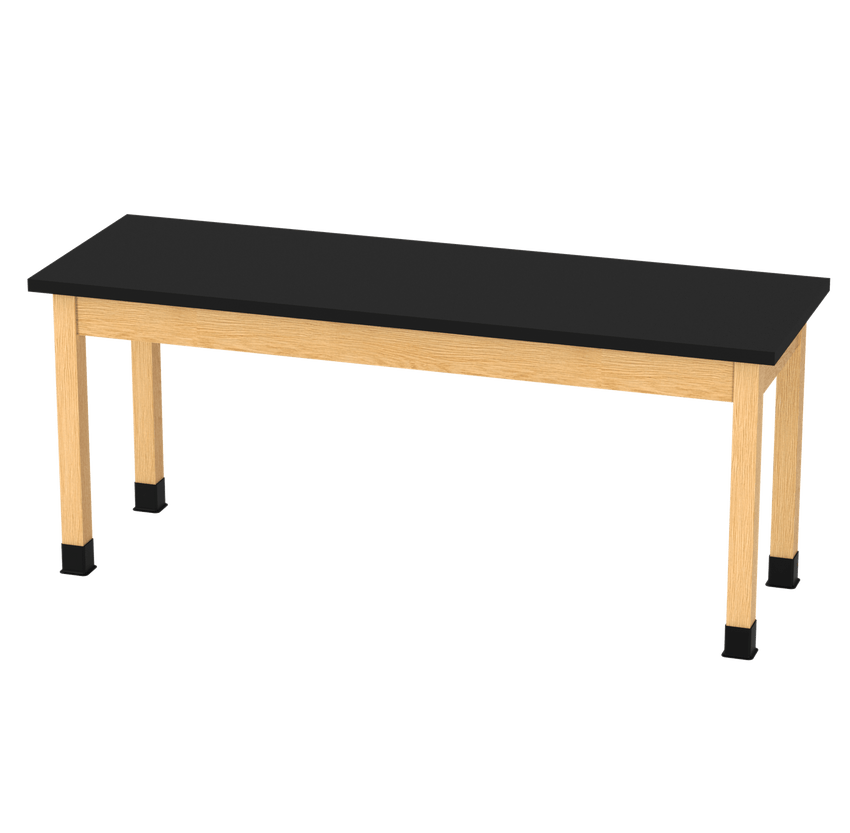 Diversified Woodcrafts Plain Apron Table High - Resistance Solid Wood Laboratory Desk 72"W x 24"L x 30"H (DIV - P7602436 - LAB) - SchoolOutlet