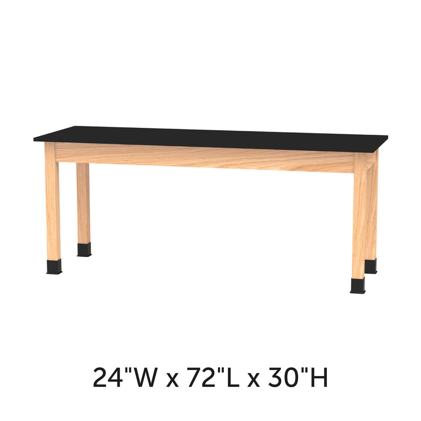 Diversified Woodcrafts Science Table - Plain Apron - 72" W x 24" D - Solid Wood Frame and Adjustable Glides - SchoolOutlet