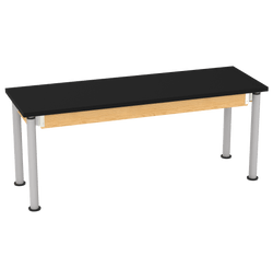 Diversified Woodcrafts Uplift Hybrid Table ADA Compliant ChemGuard Adjustable Lab Station 72"W x 24"L x 27"- 39"H (DIV-P8302BK)