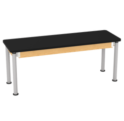 Diversified Woodcrafts Uplift Hybrid Table ADA Compliant High Pressure Laminate Adjustable Lab Station 72"W x 24"L x 27"- 39"H (DIV-P830LBBK)