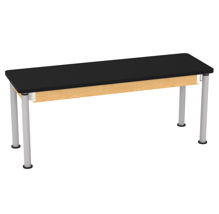 Diversified Woodcrafts Uplift Hybrid Table ADA Compliant High Pressure Laminate Adjustable Lab Station 72"W x 24"L x 27" - 39"H (DIV - P830LBBK) - SchoolOutlet