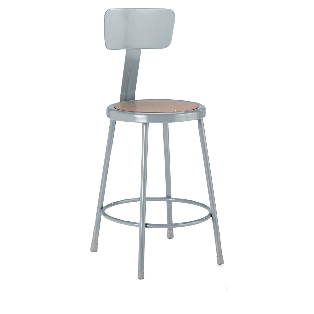 Diversified Woodcrafts Apprentice Stool with Backrest Heavy-Duty Industrial Welded Metal 18"H (DIV-S-18B) - SchoolOutlet