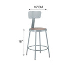 Diversified Woodcrafts Apprentice Stool with Backrest Heavy-Duty Industrial Welded Metal 18