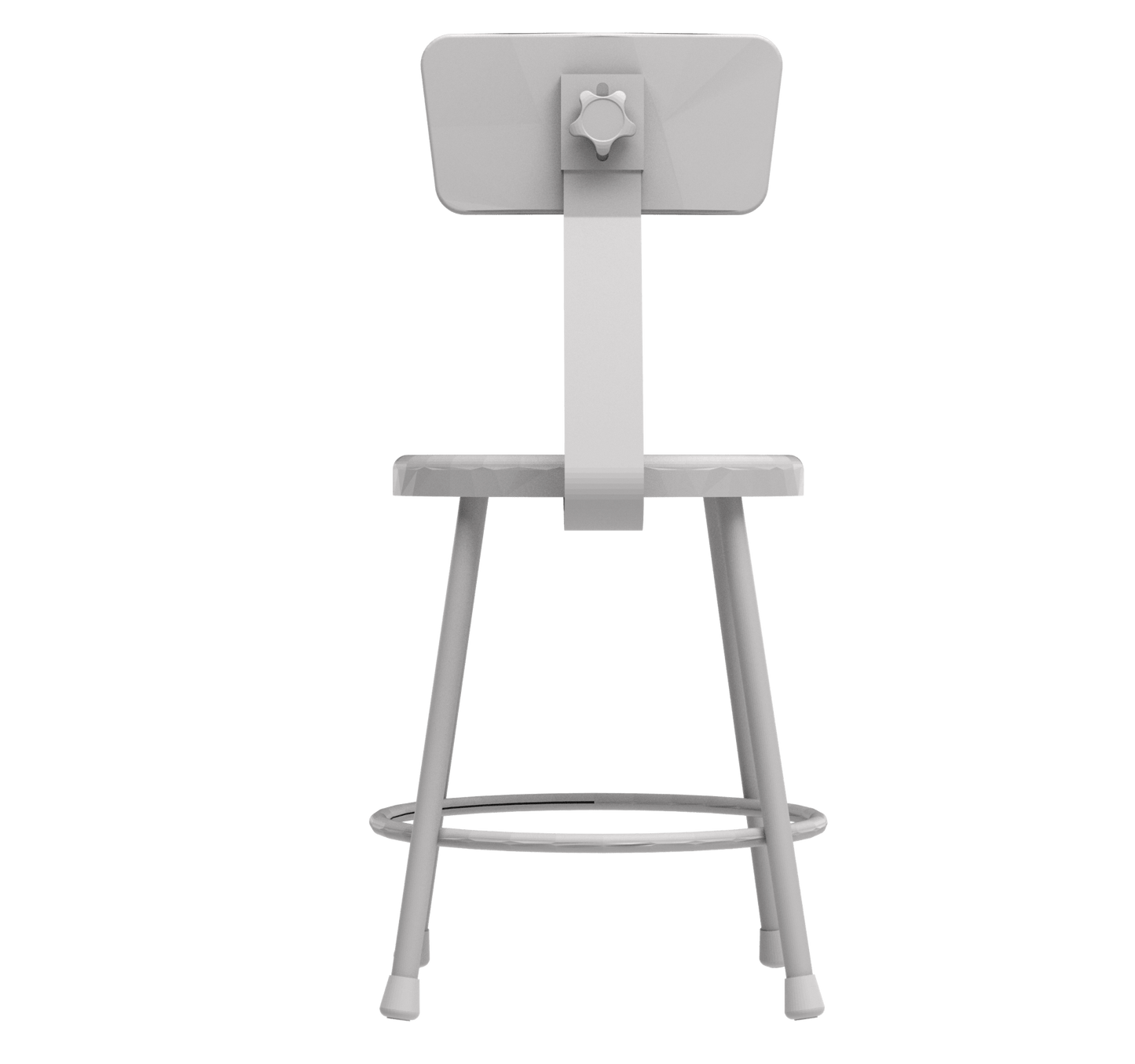 Diversified Woodcrafts Apprentice Stool with Backrest Heavy - Duty Industrial Welded Metal 18"H (DIV - S - 18B) - SchoolOutlet