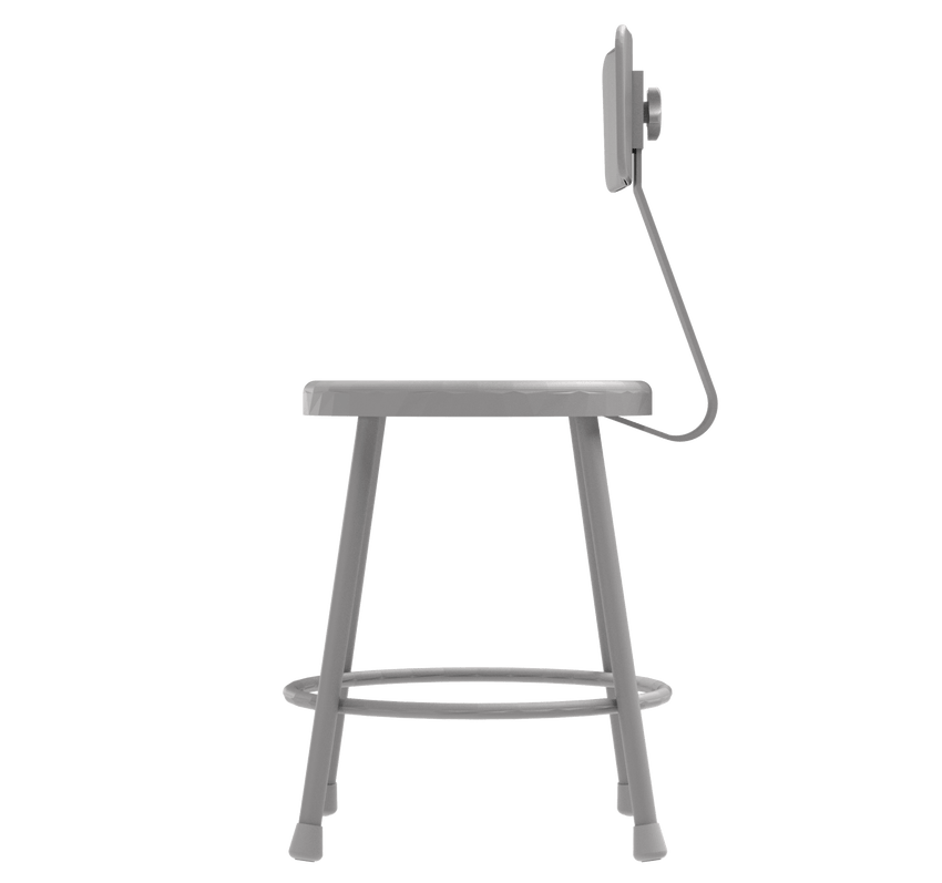 Diversified Woodcrafts Apprentice Stool with Backrest Heavy - Duty Industrial Welded Metal 18"H (DIV - S - 18B) - SchoolOutlet