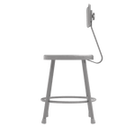 Diversified Woodcrafts Apprentice Stool with Backrest Heavy - Duty Industrial Welded Metal 18