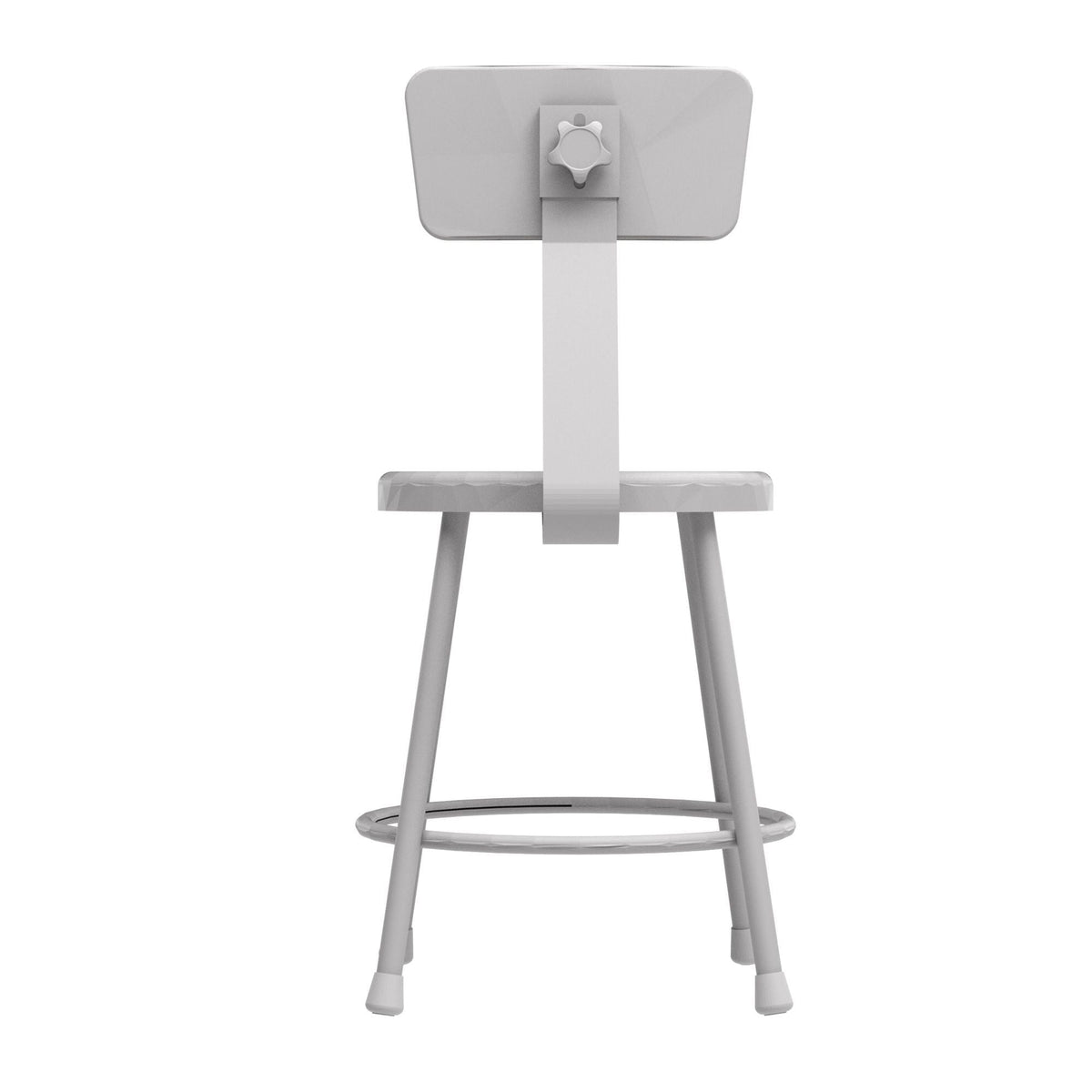 Diversified Woodcrafts Apprentice Stool with Backrest Heavy-Duty Industrial Welded Metal 18"H (DIV-S-18B) - SchoolOutlet