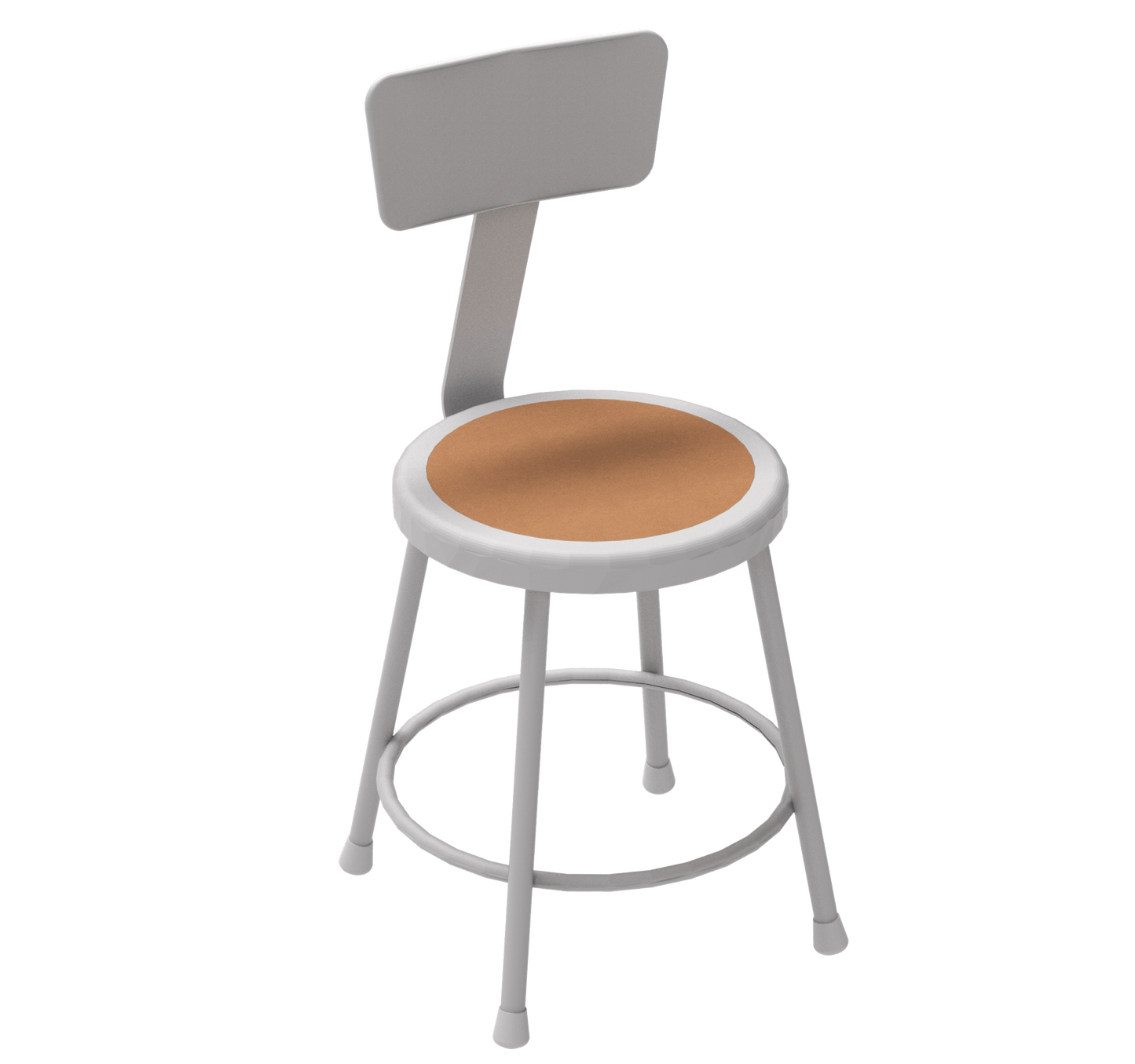 Diversified Woodcrafts Apprentice Stool with Backrest Heavy - Duty Industrial Welded Metal 18"H (DIV - S - 18B) - SchoolOutlet