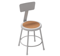 Diversified Woodcrafts Apprentice Stool with Backrest Heavy-Duty Industrial Welded Metal 18"H (DIV-S-18B)