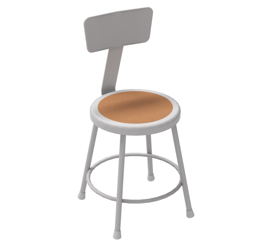 Diversified Woodcrafts Apprentice Stool with Backrest Heavy - Duty Industrial Welded Metal 18"H (DIV - S - 18B) - SchoolOutlet