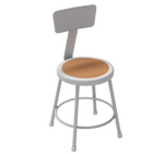 Diversified Woodcrafts Apprentice Stool with Backrest Heavy - Duty Industrial Welded Metal 18