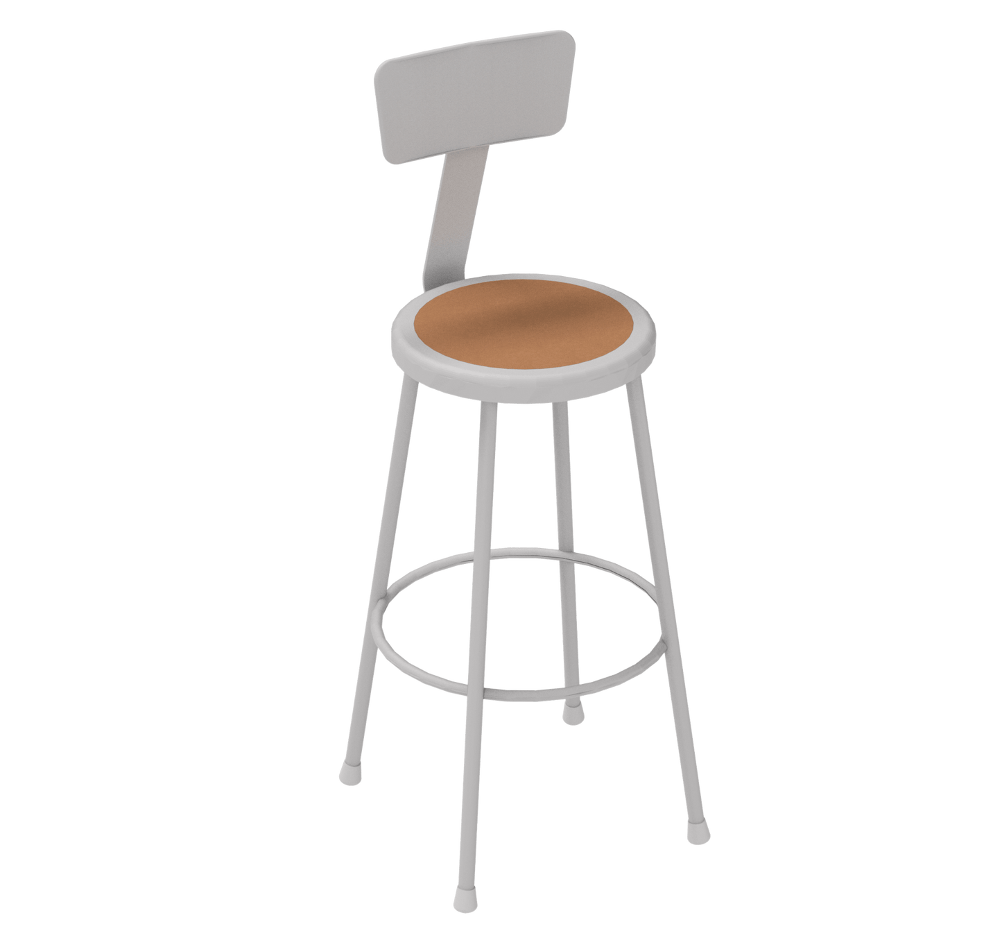 Diversified Woodcrafts Apprentice Stool with Backrest Heavy - Duty Industrial Welded Metal 30"H (DIV - S - 30B) - SchoolOutlet