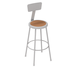 Diversified Woodcrafts Apprentice Stool with Backrest Heavy-Duty Industrial Welded Metal 30"H (DIV-S-30B)