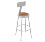 Diversified Woodcrafts Apprentice Stool with Backrest Heavy - Duty Industrial Welded Metal 30