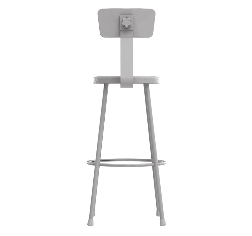 Diversified Woodcrafts Apprentice Stool with Backrest Heavy - Duty Industrial Welded Metal 30"H (DIV - S - 30B) - SchoolOutlet