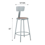 Diversified Woodcrafts Apprentice Stool with Backrest Heavy-Duty Industrial Welded Metal 30