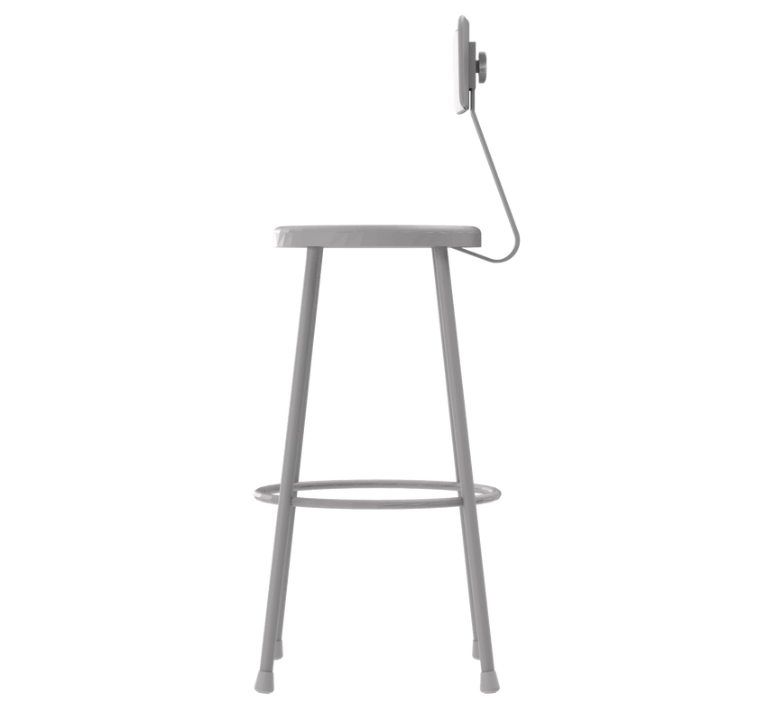Diversified Woodcrafts Apprentice Stool with Backrest Heavy - Duty Industrial Welded Metal 30"H (DIV - S - 30B) - SchoolOutlet