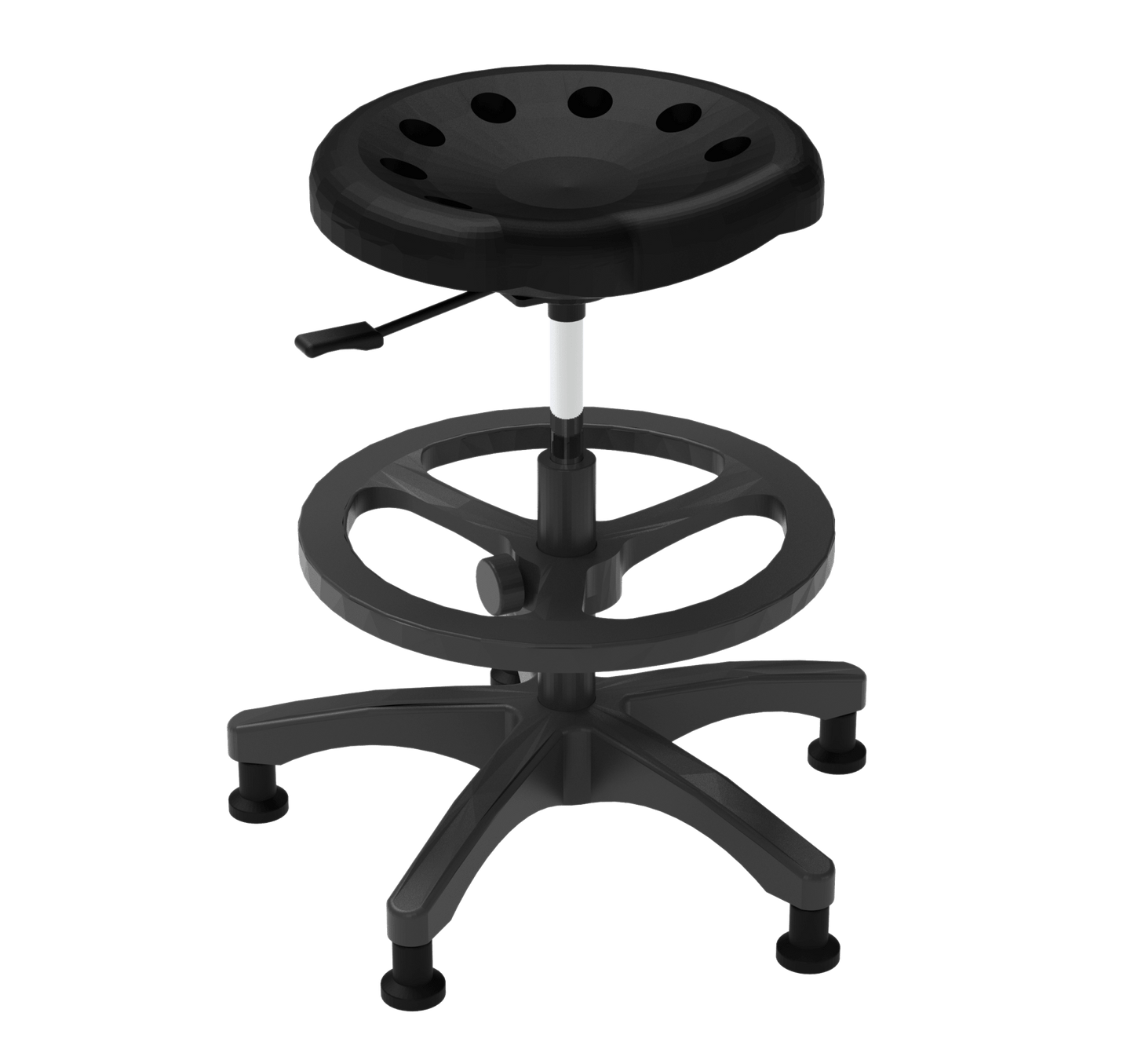 Diversified Woodcrafts Tractor Stool Ergonomic Chemical - Resistant Standing Height Lab Seated 23" - 33"H (DIV - SE - TR2M) - SchoolOutlet