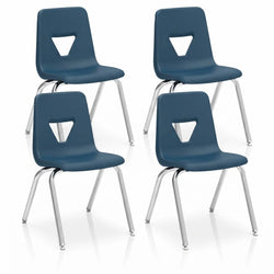 Lorell 16” Seat Height Student Stack Chair, Four-legged Base for Classrooms - Set of 4 (LLR-LLR9988X-16)