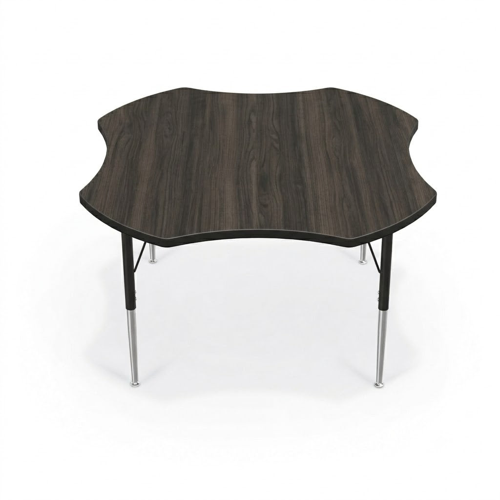Mooreco Activity Table - 48" Clover - Black Edgeband (MOR - 90527-T)
