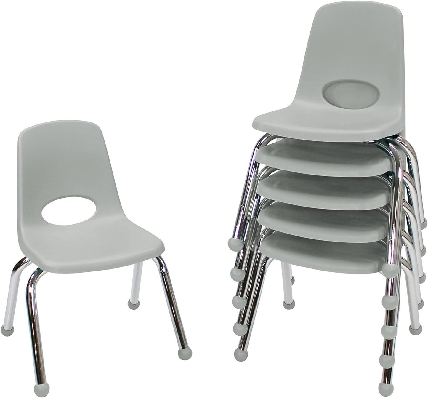 FDP Stackable School Chair, Chrome Legs, Ball Glide - 12" Seat Height (FDP-10359) - SchoolOutlet