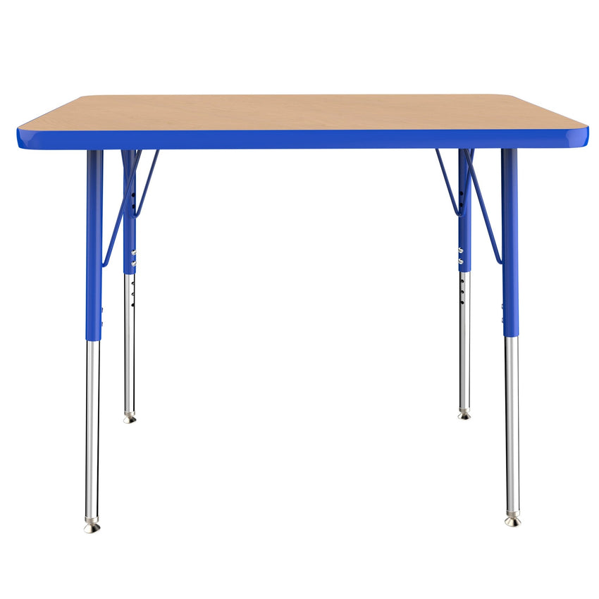 FDP 24" x 36" Rectangle T - Molding Activity Table with Adjustable Standard Swivel Glide Legs (FDP - 10003 - XX) - SchoolOutlet