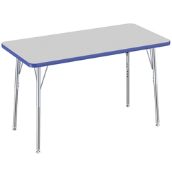 FDP 24" x 48" Rectangle T-Molding Activity Table with Adjustable Standard Swivel Glide Legs  (FDP-10007-XX)