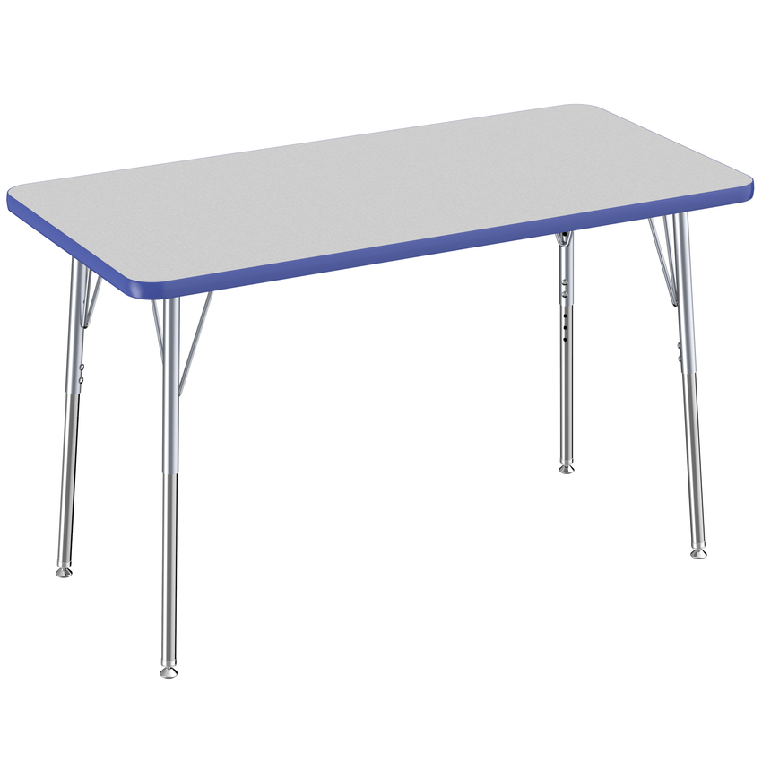 FDP 24" x 48" Rectangle T - Molding Activity Table with Adjustable Standard Swivel Glide Legs (FDP - 10007 - XX) - SchoolOutlet
