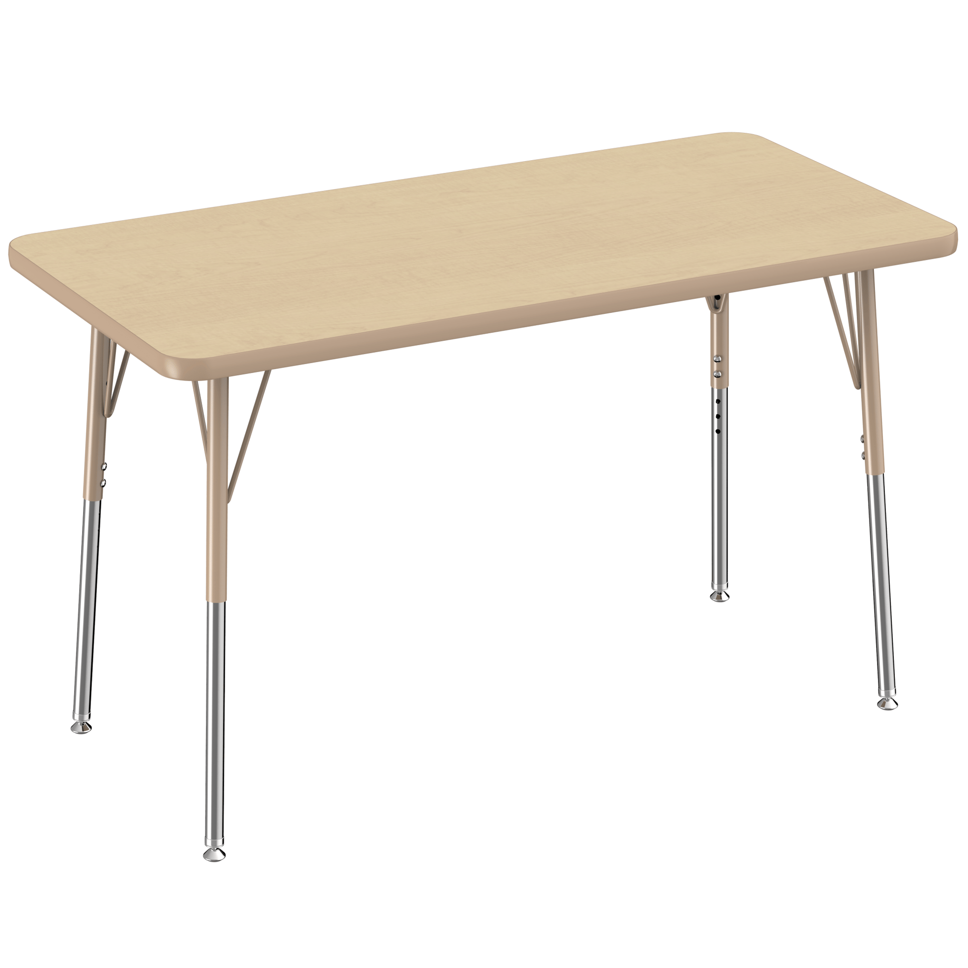 FDP 24" x 48" Rectangle T - Molding Activity Table with Adjustable Standard Swivel Glide Legs (FDP - 10007 - XX) - SchoolOutlet