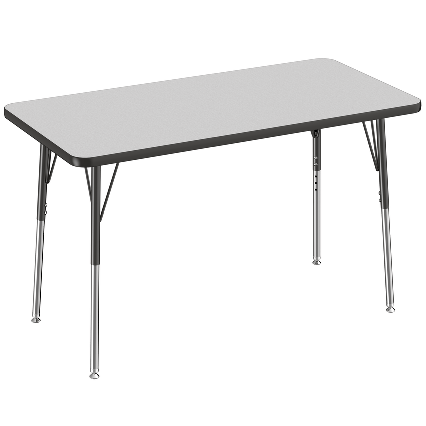 FDP 24" x 48" Rectangle T - Molding Activity Table with Adjustable Standard Swivel Glide Legs (FDP - 10007 - XX) - SchoolOutlet