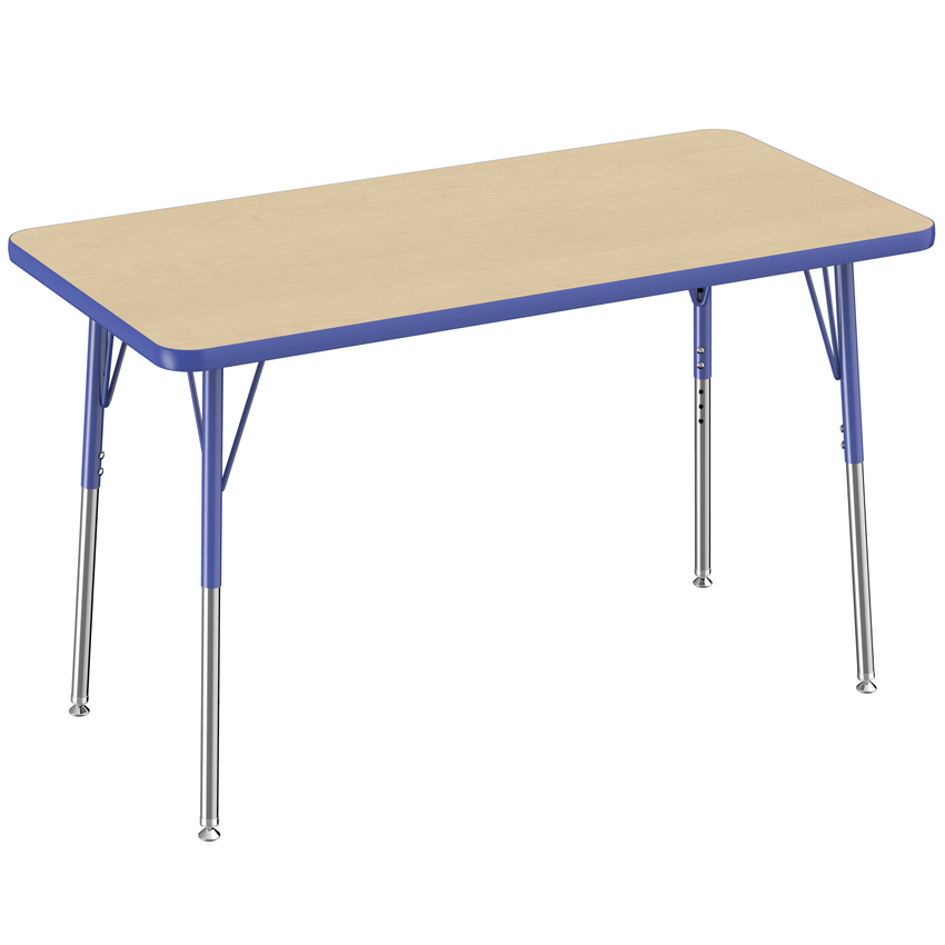 FDP 24" x 48" Rectangle T - Molding Activity Table with Adjustable Standard Swivel Glide Legs (FDP - 10007 - XX) - SchoolOutlet
