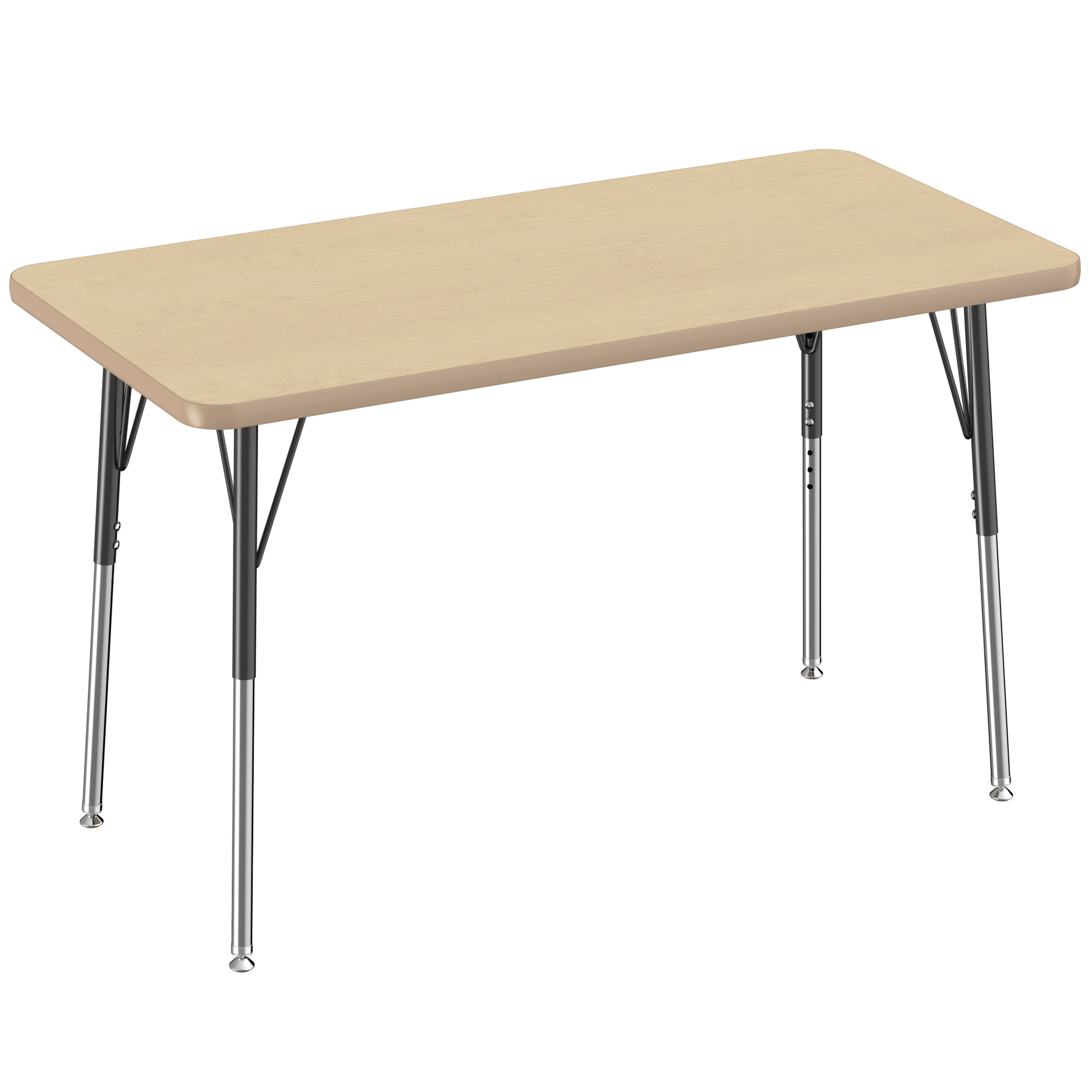 FDP 24" x 48" Rectangle T - Molding Activity Table with Adjustable Standard Swivel Glide Legs (FDP - 10007 - XX) - SchoolOutlet