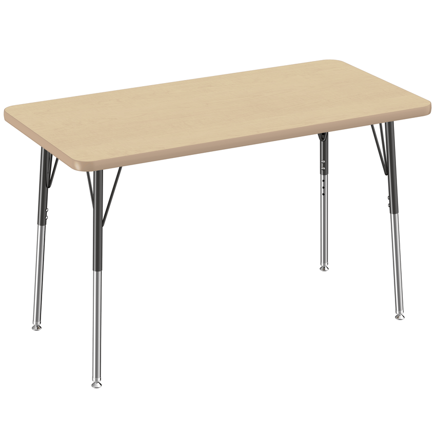FDP 24" x 48" Rectangle T - Molding Activity Table with Adjustable Standard Swivel Glide Legs (FDP - 10007 - XX) - SchoolOutlet